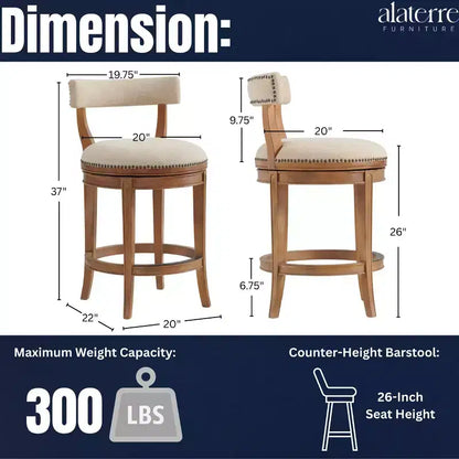Tabouret de bar pivotant Hanover - Alaterre Furniture