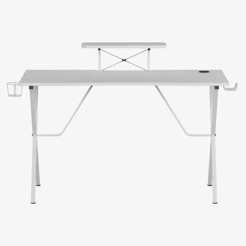 Bureau de gaming Emma et Oliver avec porte-gobelet, support pour casque et support pour écran/smartphone