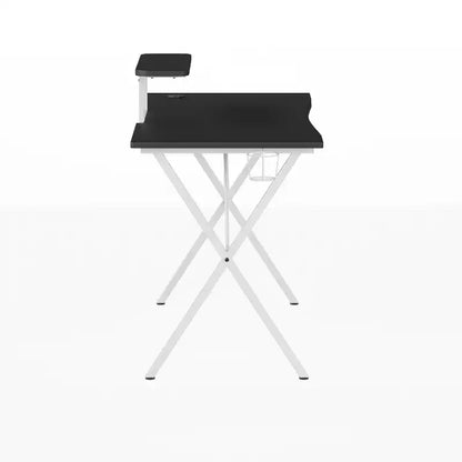 Bureau de gaming Emma et Oliver avec porte-gobelet, support pour casque et support pour écran/smartphone