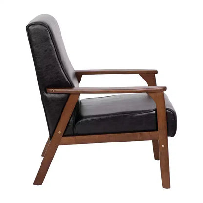 Fauteuil Langston commercial moderne du milieu du siècle de Flash Furniture, rembourré, avec cadre et accoudoirs en bois
