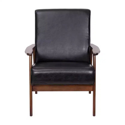 Fauteuil Langston commercial moderne du milieu du siècle de Flash Furniture, rembourré, avec cadre et accoudoirs en bois