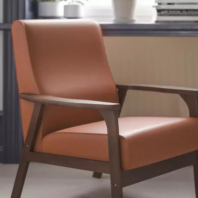 Fauteuil Langston commercial moderne du milieu du siècle de Flash Furniture, rembourré, avec cadre et accoudoirs en bois