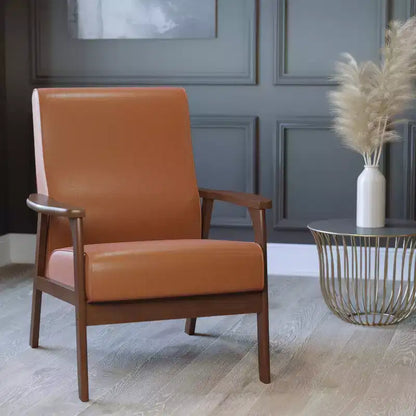 Fauteuil Langston commercial moderne du milieu du siècle de Flash Furniture, rembourré, avec cadre et accoudoirs en bois