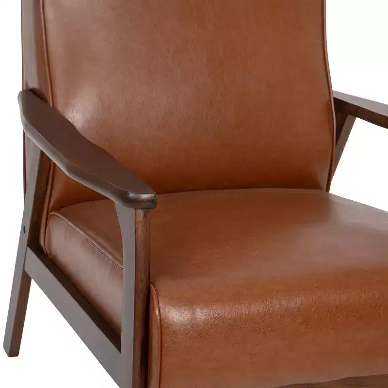 Fauteuil Langston commercial moderne du milieu du siècle de Flash Furniture, rembourré, avec cadre et accoudoirs en bois