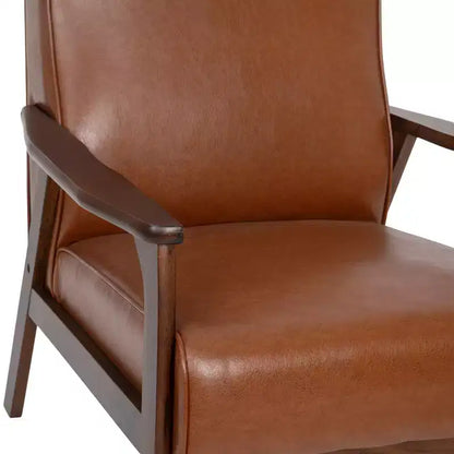 Fauteuil Langston commercial moderne du milieu du siècle de Flash Furniture, rembourré, avec cadre et accoudoirs en bois