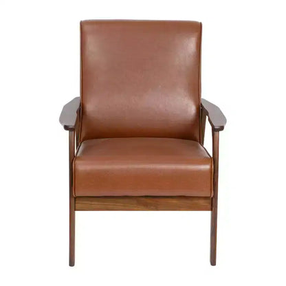 Fauteuil Langston commercial moderne du milieu du siècle de Flash Furniture, rembourré, avec cadre et accoudoirs en bois