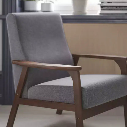 Fauteuil Langston commercial moderne du milieu du siècle de Flash Furniture, rembourré, avec cadre et accoudoirs en bois