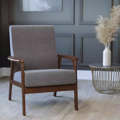 Fauteuil Langston commercial moderne du milieu du siècle de Flash Furniture, rembourré, avec cadre et accoudoirs en bois
