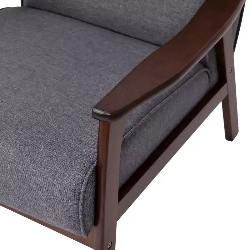 Fauteuil Langston commercial moderne du milieu du siècle de Flash Furniture, rembourré, avec cadre et accoudoirs en bois