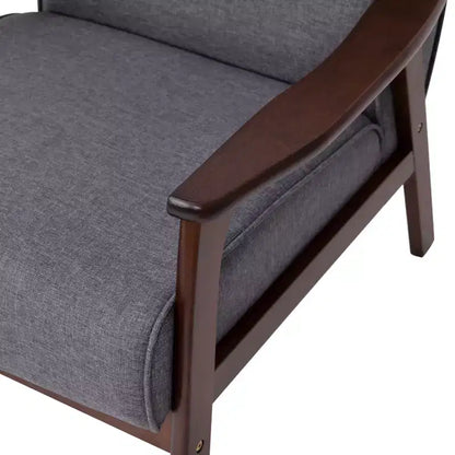 Fauteuil Langston commercial moderne du milieu du siècle de Flash Furniture, rembourré, avec cadre et accoudoirs en bois