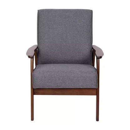 Fauteuil Langston commercial moderne du milieu du siècle de Flash Furniture, rembourré, avec cadre et accoudoirs en bois