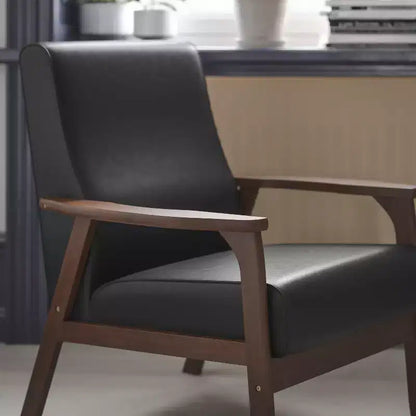 Fauteuil Langston commercial moderne du milieu du siècle de Flash Furniture, rembourré, avec cadre et accoudoirs en bois