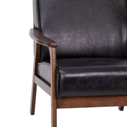 Fauteuil Langston commercial moderne du milieu du siècle de Flash Furniture, rembourré, avec cadre et accoudoirs en bois