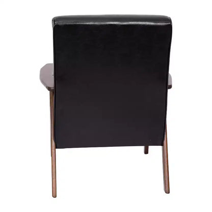 Fauteuil Langston commercial moderne du milieu du siècle de Flash Furniture, rembourré, avec cadre et accoudoirs en bois