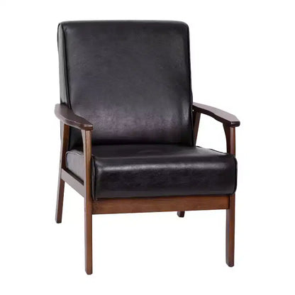 Fauteuil Langston commercial moderne du milieu du siècle de Flash Furniture, rembourré, avec cadre et accoudoirs en bois