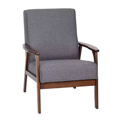 Fauteuil Langston commercial moderne du milieu du siècle de Flash Furniture, rembourré, avec cadre et accoudoirs en bois