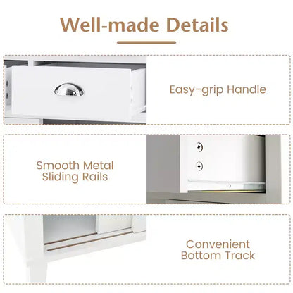 Meuble de Rangement Buffet de Cuisine Autonome Costway avec Huche, Porte Coulissante et Tiroir