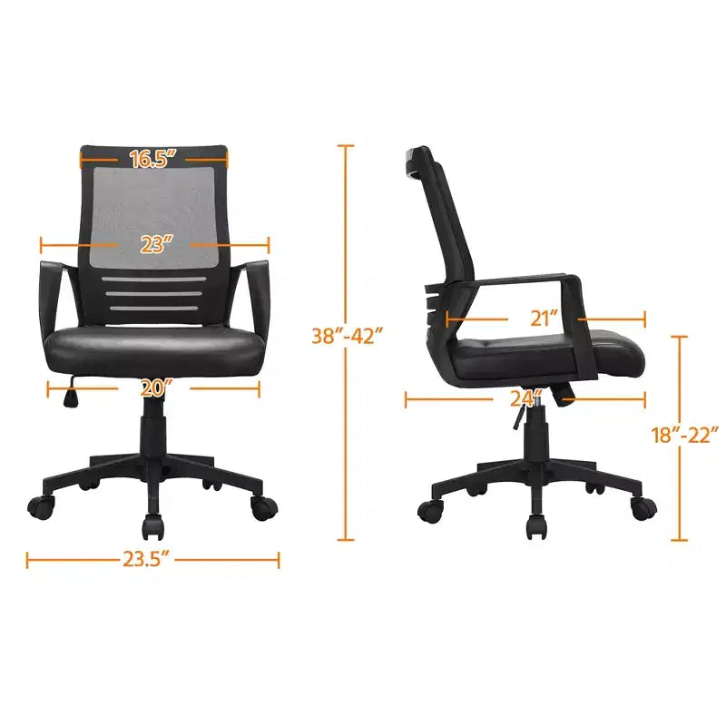 Chaise de Bureau Réglable Yaheetech Chaise d'Ordinateur Mi-Dossier avec Support Lombaire