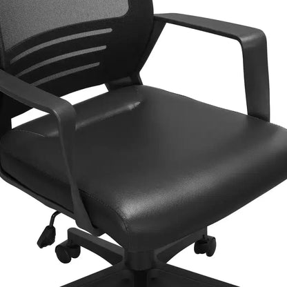 Chaise de Bureau Réglable Yaheetech Chaise d'Ordinateur Mi-Dossier avec Support Lombaire
