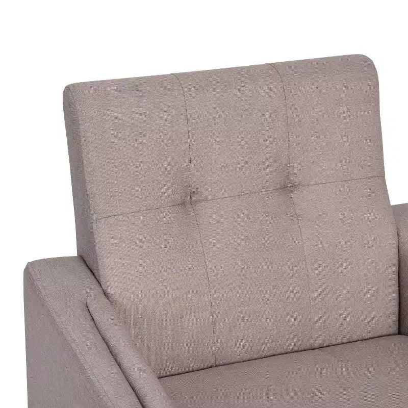 Fauteuil moderne de style Mid-Century rembourré Emma et Oliver avec assise et dossier capitonnés, support à ressorts ensachés et pieds en bois