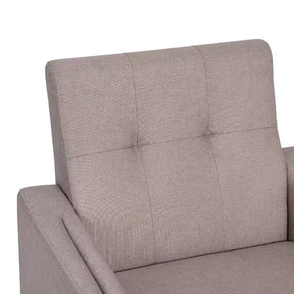 Fauteuil moderne de style Mid-Century rembourré Emma et Oliver avec assise et dossier capitonnés, support à ressorts ensachés et pieds en bois
