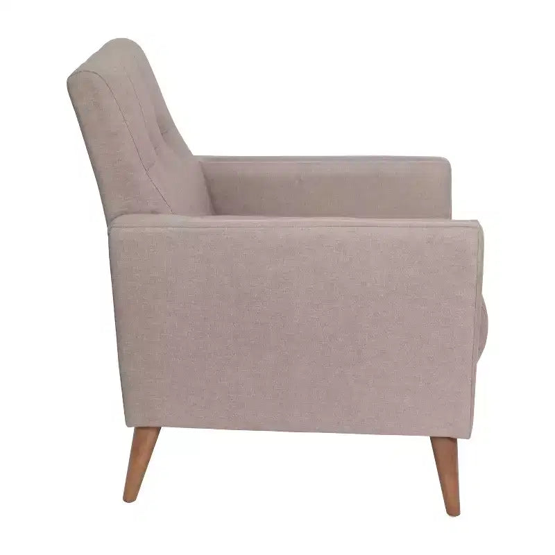 Fauteuil moderne de style Mid-Century rembourré Emma et Oliver avec assise et dossier capitonnés, support à ressorts ensachés et pieds en bois
