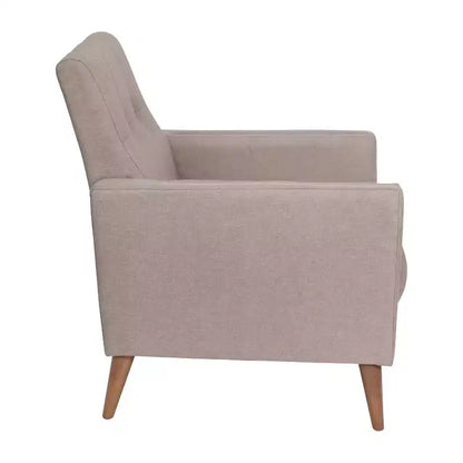 Fauteuil moderne de style Mid-Century rembourré Emma et Oliver avec assise et dossier capitonnés, support à ressorts ensachés et pieds en bois