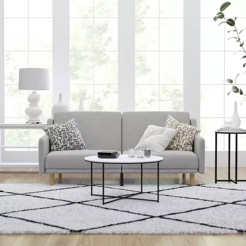 Canapé futon Merrick Lane Mid-Century Modern à dossier divisé avec 3 positions d'inclinaison