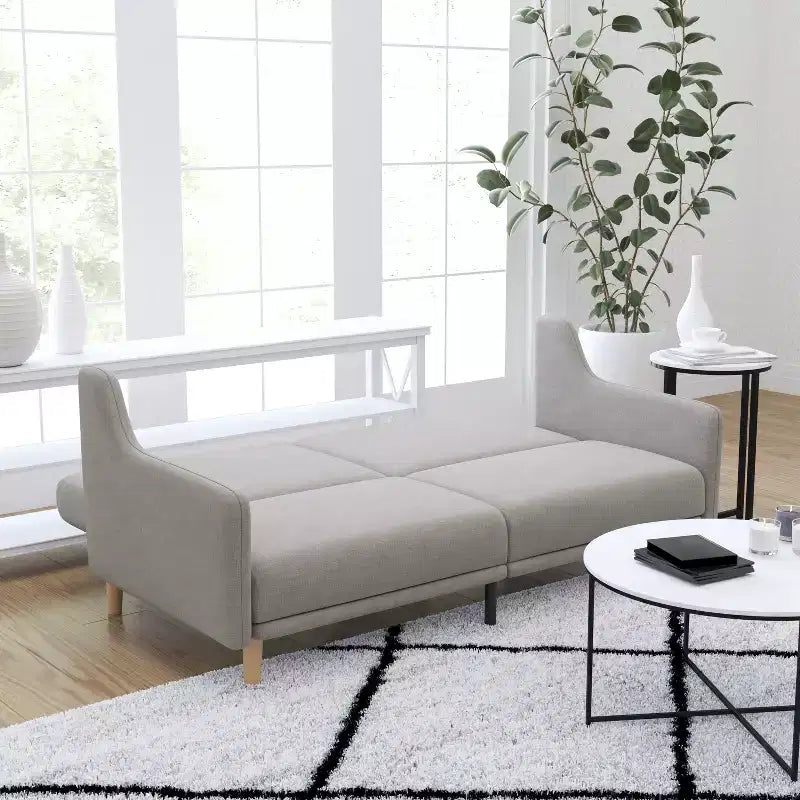 Canapé futon Merrick Lane Mid-Century Modern à dossier divisé avec 3 positions d'inclinaison