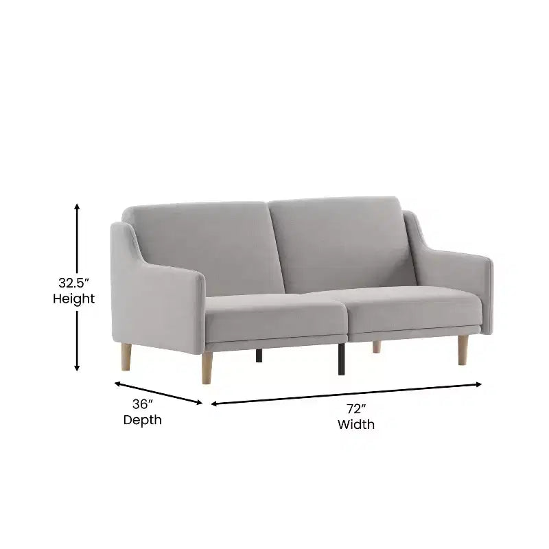 Canapé futon Merrick Lane Mid-Century Modern à dossier divisé avec 3 positions d'inclinaison
