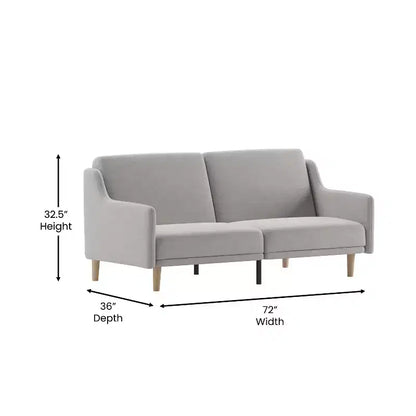 Canapé futon Merrick Lane Mid-Century Modern à dossier divisé avec 3 positions d'inclinaison