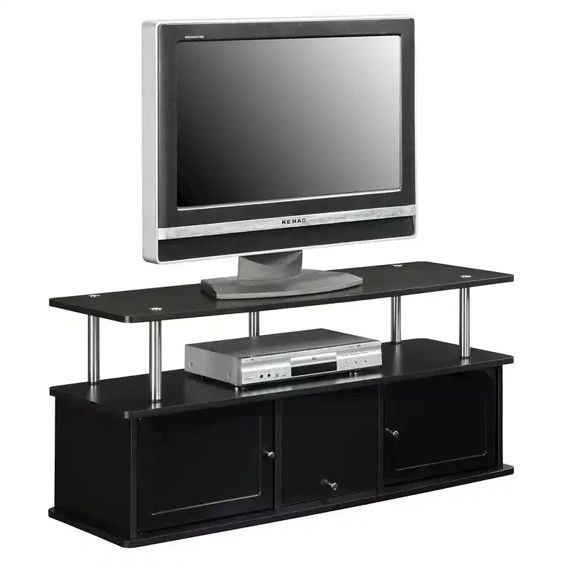 Meuble TV Designs2Go pour téléviseurs jusqu'à 50 pouces avec 3 placards de rangement et une étagère - Breighton Home