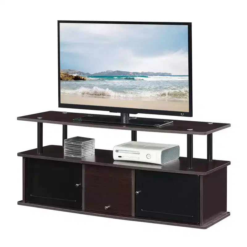 Meuble TV Designs2Go pour téléviseurs jusqu'à 50 pouces avec 3 placards de rangement et une étagère - Breighton Home