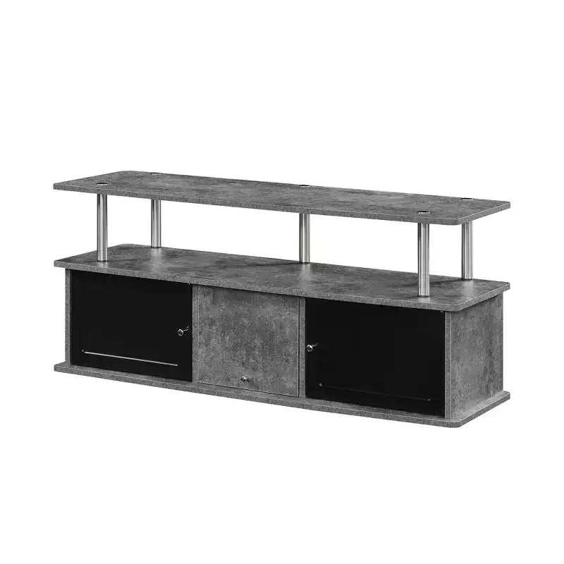 Meuble TV Designs2Go pour téléviseurs jusqu'à 50 pouces avec 3 placards de rangement et une étagère - Breighton Home