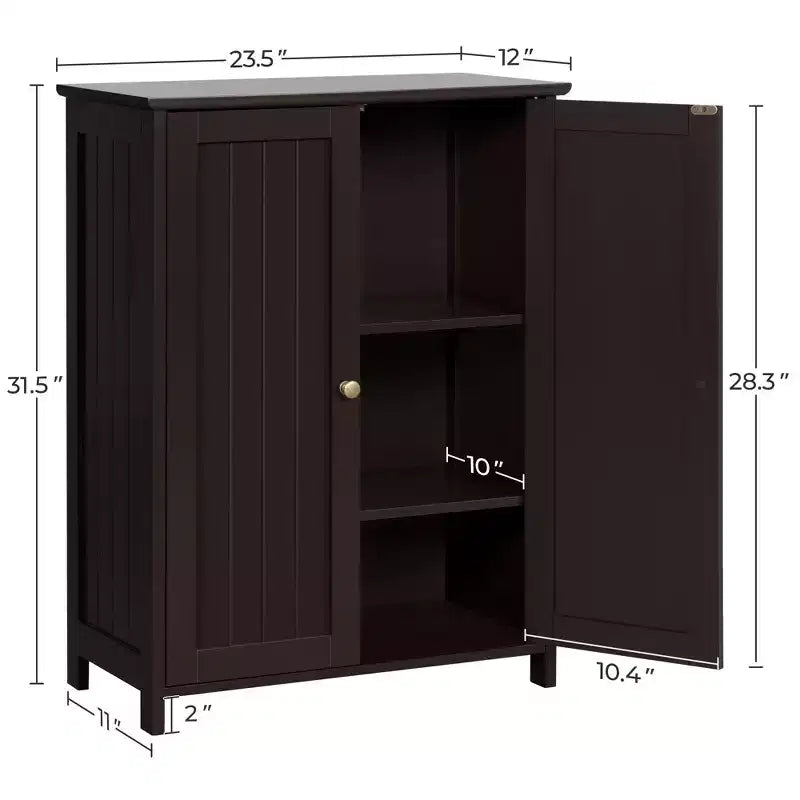 Meuble de salle de bain autoportant Yaheetech, Armoire de cuisine à double porte avec étagères réglables