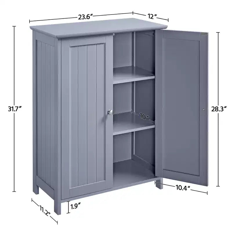 Meuble de salle de bain autoportant Yaheetech, Armoire de cuisine à double porte avec étagères réglables
