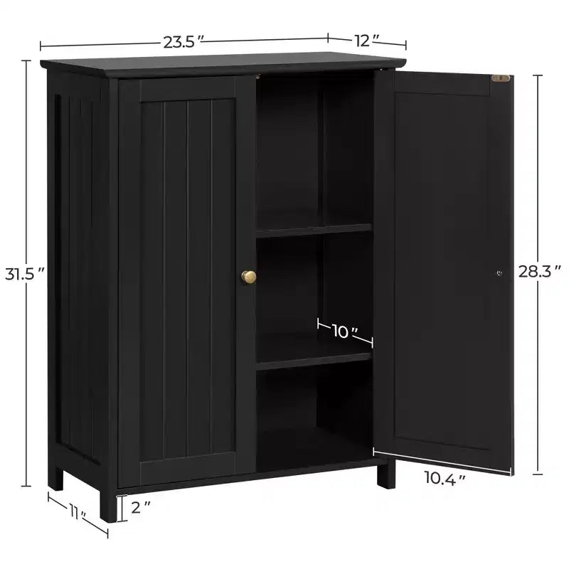 Meuble de salle de bain autoportant Yaheetech, Armoire de cuisine à double porte avec étagères réglables