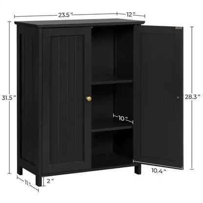 Meuble de salle de bain autoportant Yaheetech, Armoire de cuisine à double porte avec étagères réglables