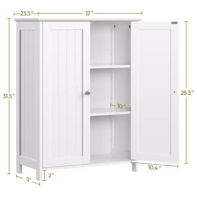Meuble de salle de bain autoportant Yaheetech, Armoire de cuisine à double porte avec étagères réglables