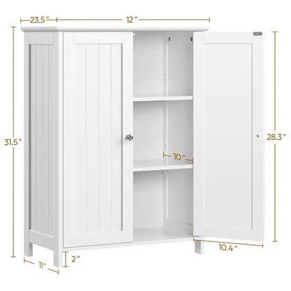 Meuble de salle de bain autoportant Yaheetech, Armoire de cuisine à double porte avec étagères réglables