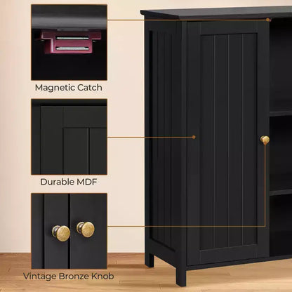 Meuble de salle de bain autoportant Yaheetech, Armoire de cuisine à double porte avec étagères réglables