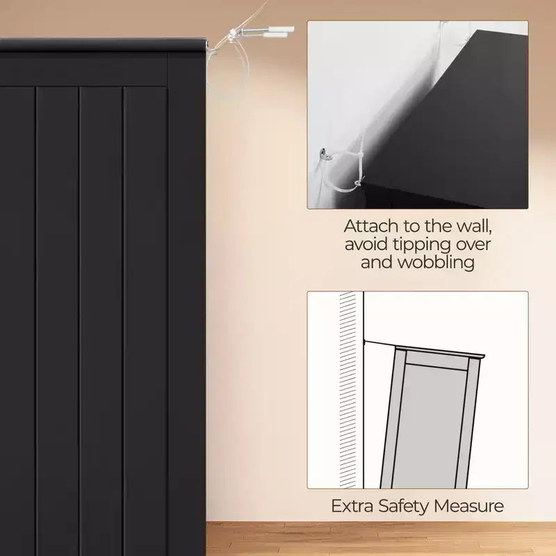 Meuble de salle de bain autoportant Yaheetech, Armoire de cuisine à double porte avec étagères réglables