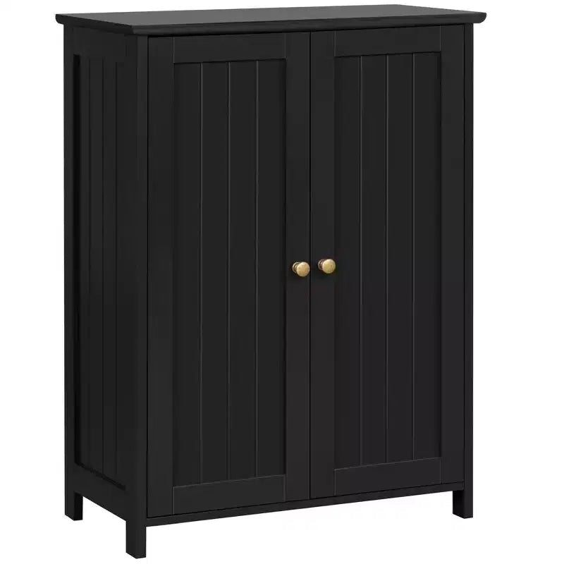 Yaheetech Free-Standing Bathroom Cabinet Double Door Kitchen Cupboard with Adjustable Shelves