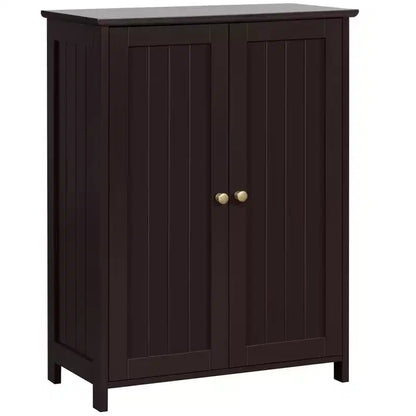 Meuble de salle de bain autoportant Yaheetech, Armoire de cuisine à double porte avec étagères réglables
