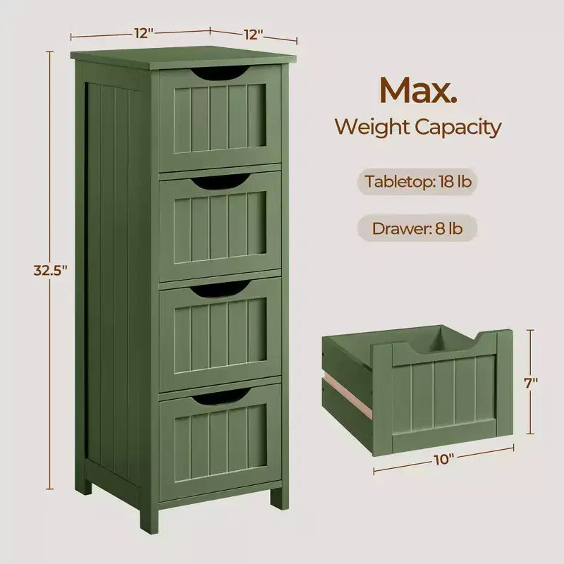 Meuble de salle de bain en bois Yaheetech, organiseur de rangement avec 4 tiroirs
