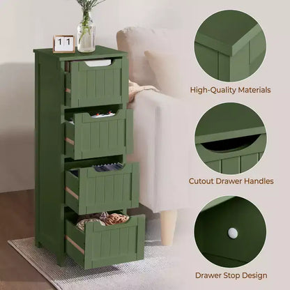 Meuble de salle de bain en bois Yaheetech, organiseur de rangement avec 4 tiroirs