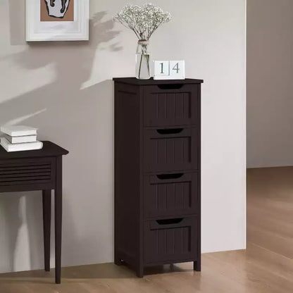Meuble de salle de bain en bois Yaheetech, organiseur de rangement avec 4 tiroirs
