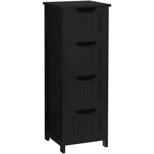 Yaheetech Wooden Bathroom Floor Cabinet Storage Cabinet Organizer with 4 Drawers