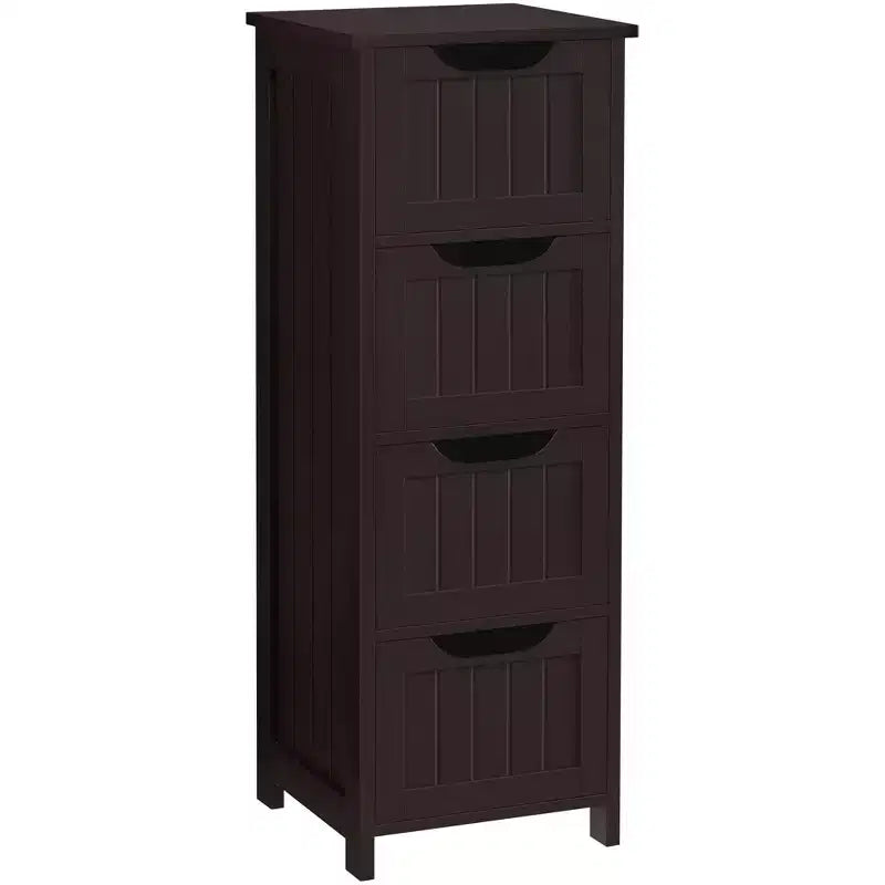 Meuble de salle de bain en bois Yaheetech, organiseur de rangement avec 4 tiroirs