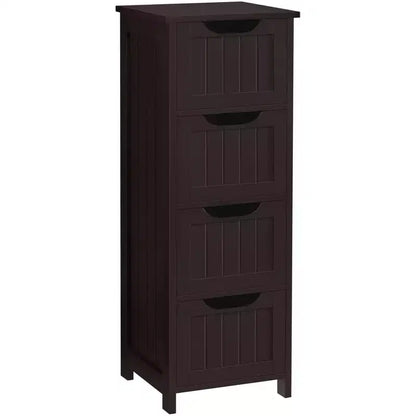 Meuble de salle de bain en bois Yaheetech, organiseur de rangement avec 4 tiroirs
